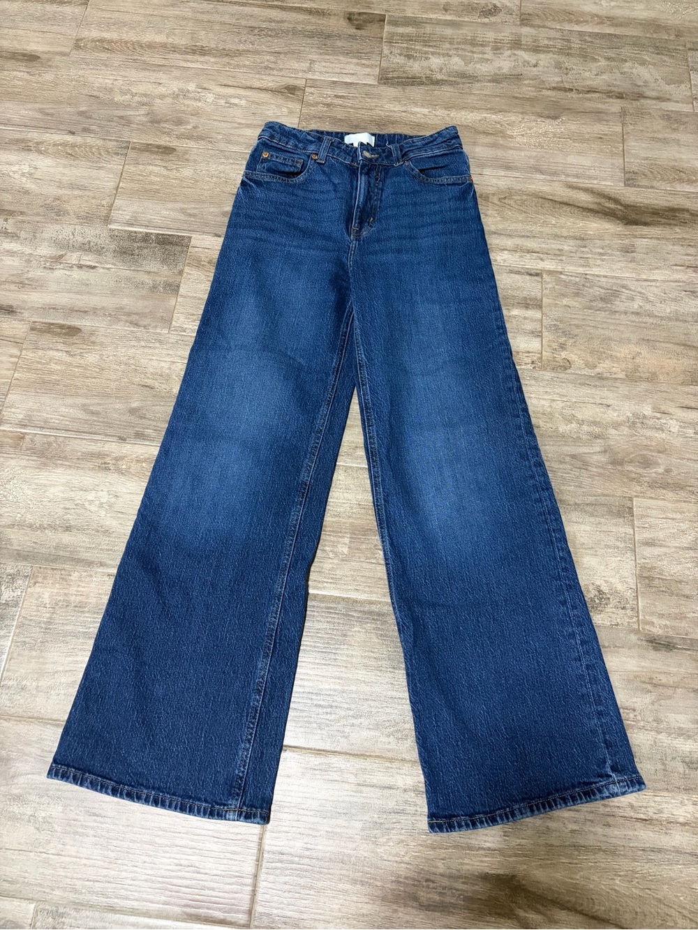 H&M Wide Leg Dark Blue Denim Jeans
